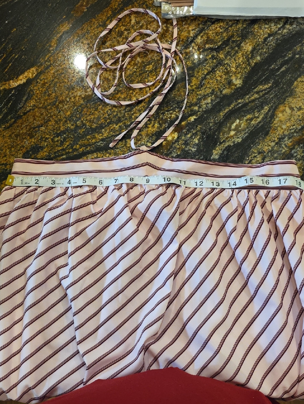 Striped Skirt in Light Pink and Burgundy - Picture 4 of 6